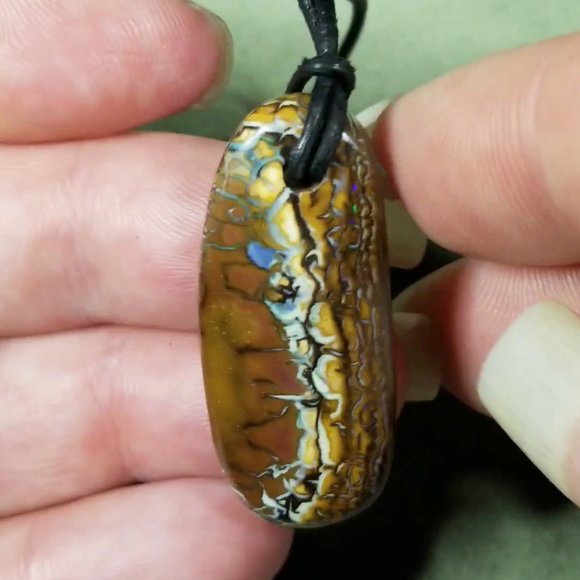 **SOLD** Unisex Australian Yowah Opal Necklace - Picture 11 of 12